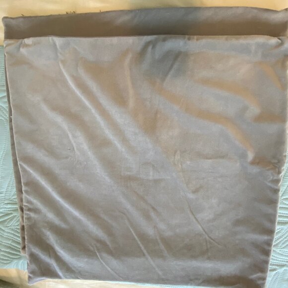 Two  24" X 24" Cushion Covers Teal Blue & Gray with Gray Velvet Backs Zippered - Picture 2 of 2